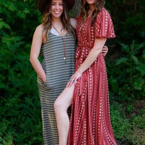 Long RED tribal print maxi